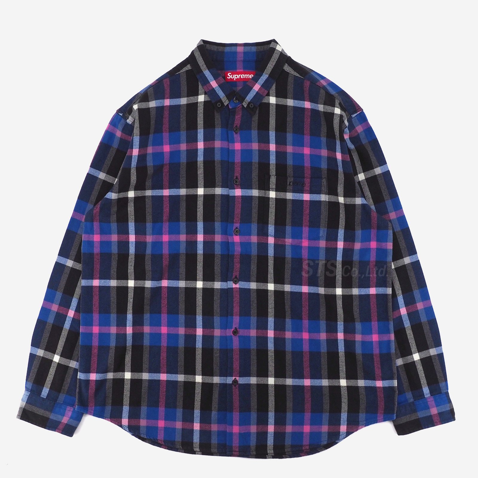 新品 M 黒 Supreme Plaid Flannel Shirt プレイド フランネル シャツ 