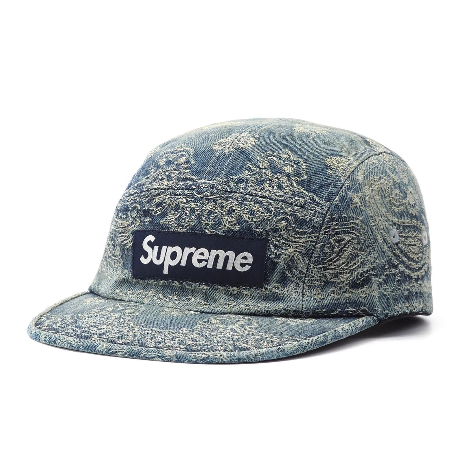 Supreme バンダナ ジャカード デニム キャンプ キャップ ブルー