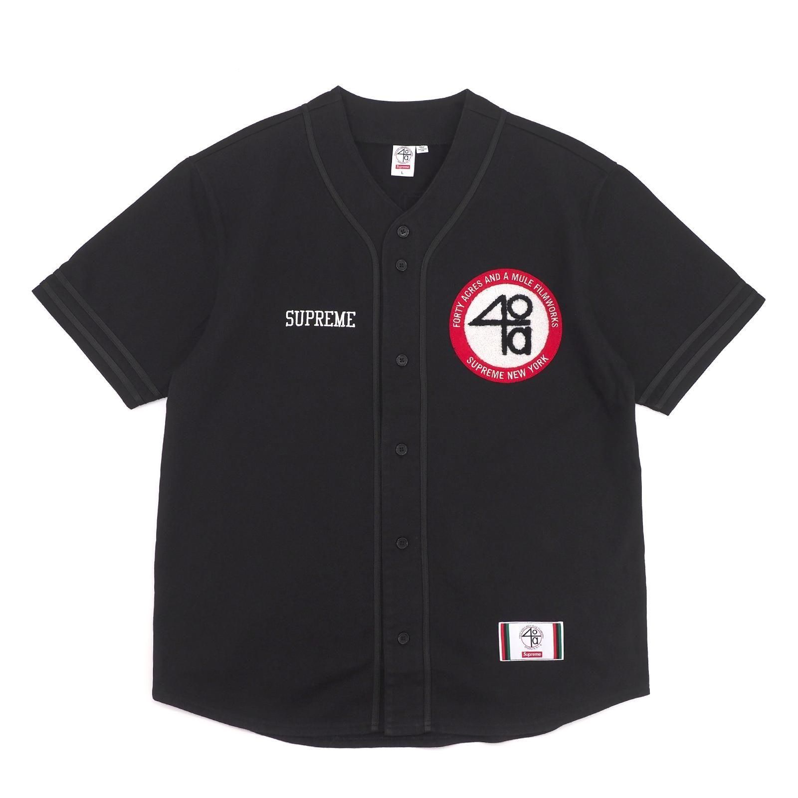 Supreme x Mitchell & Ness Satin Baseball Jersey 'Pink Black
