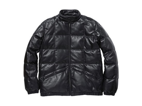 希少品 Supreme 05AW Leather Down Jacket-