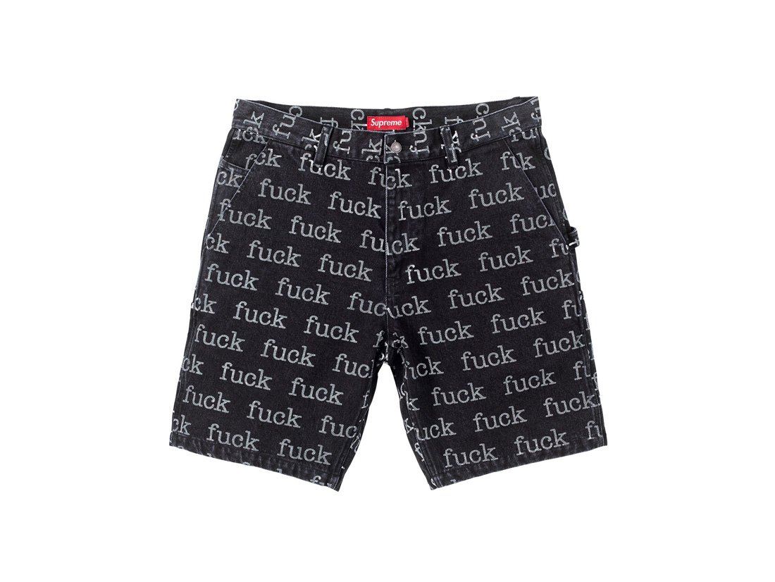 Supreme fuck denim shorts
