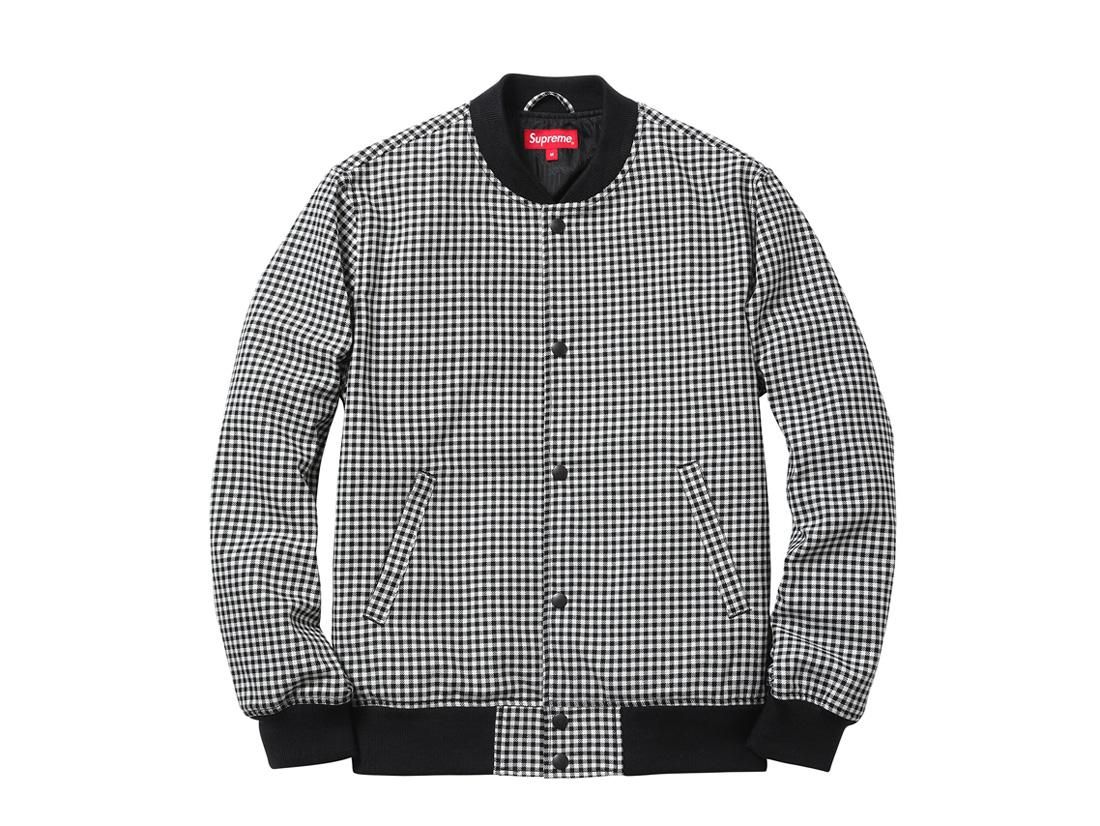 supreme 13aw Plaid Bomber ギンガムチェック スタジャンUSED古着