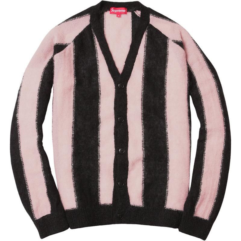 発送は追跡付きでいたしますSupreme Striped Mohair Cardigan M