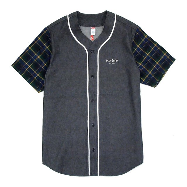 Supreme - Denim Flannel Baseball Shirt