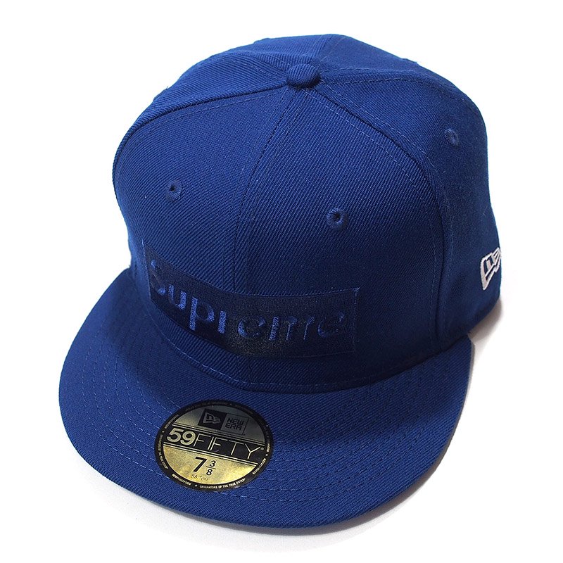 帽子SUPREME シュプリーム 14AW×New era Tonal box logo Cap×ニューエラコラボ トーナル ボックスロゴベースボールキャップ ブルー