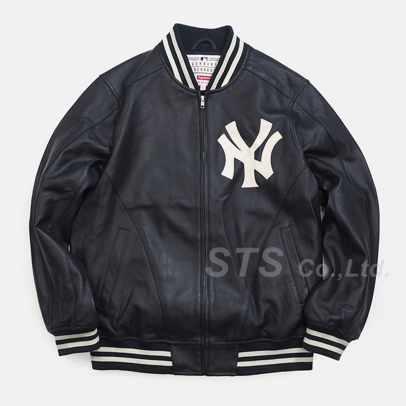 secondshopsupreme yankees leather varsity jacket