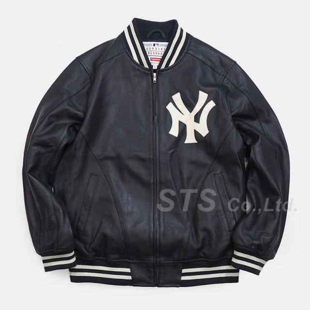 New York Yankees/Supreme/'47 Brand Leather Varsity Jacket