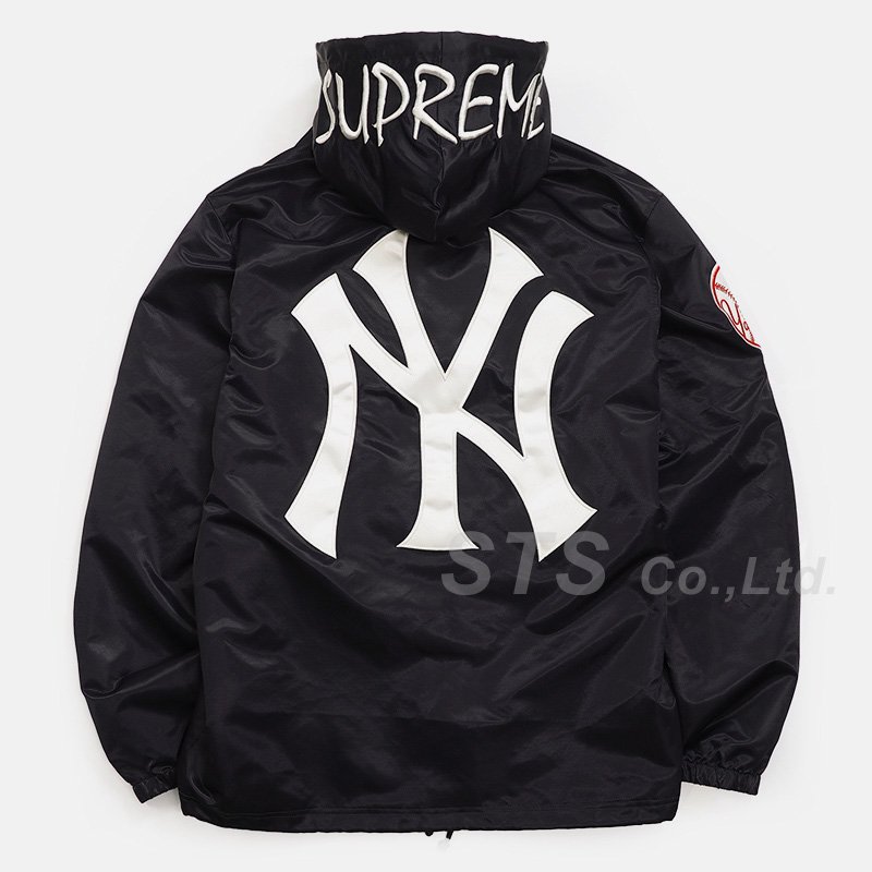 New York Yankees/Supreme/'47 Brand Satin Hooded Coaches Jacket 