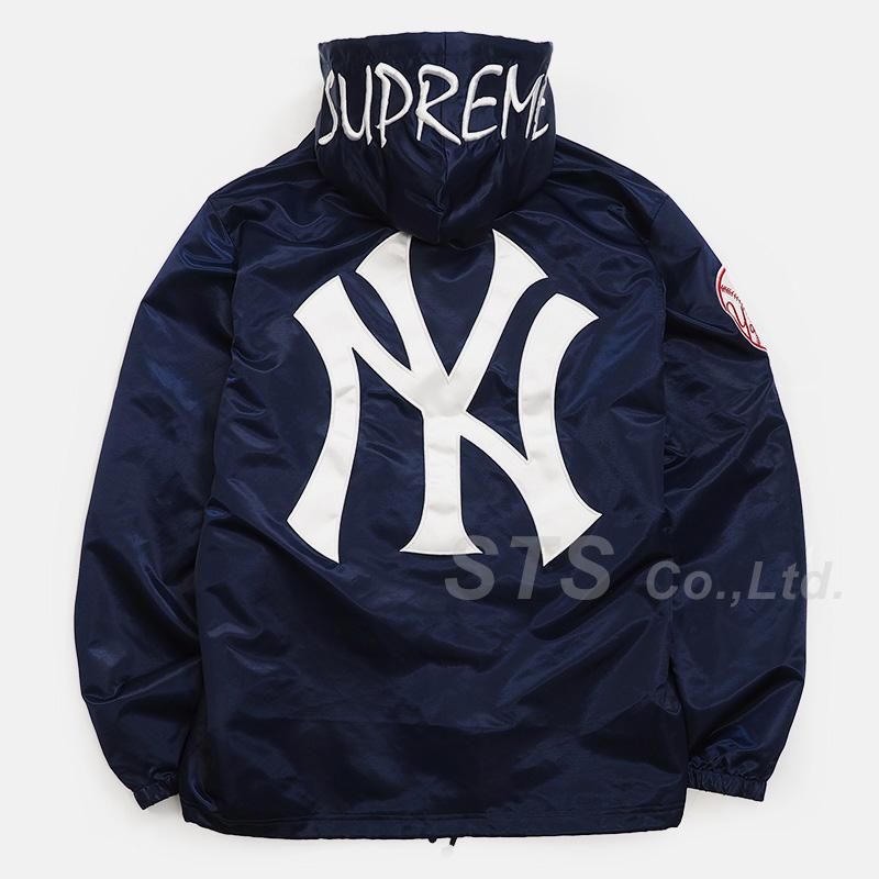 New York Yankees/Supreme/'47 Brand Satin Hooded Coaches Jacket ...