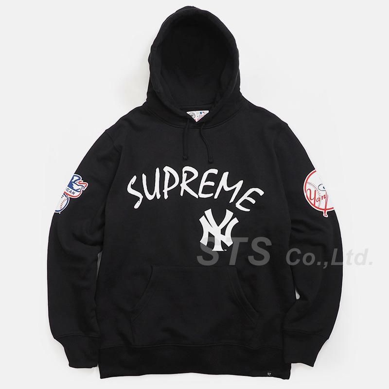 supreme × new york yankees hoodie