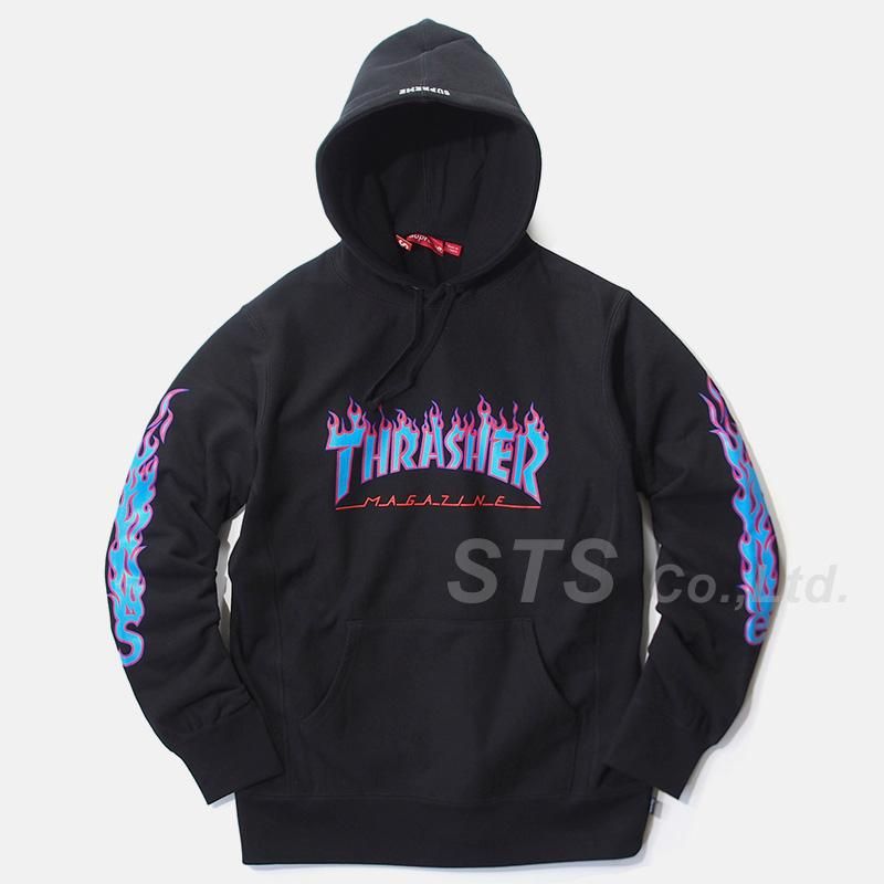 supreme Thrasherコラボ  Hooded Sweatshirt 黒