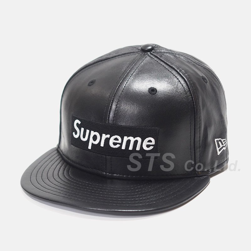 Supreme BoxLogo Leather BLACK CAP 7 1/2-