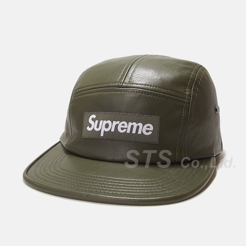 supreme leather camp cap USED