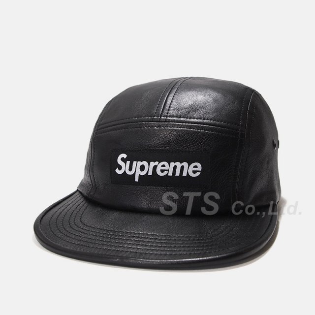 supreme denim leather visor camp cap