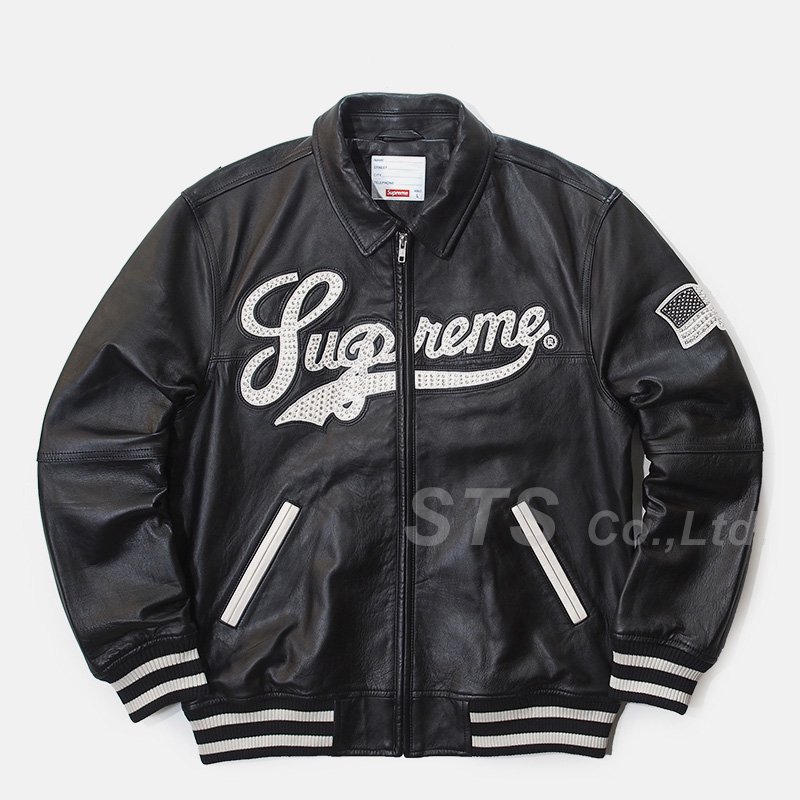 supreme uptown studded leather jacket