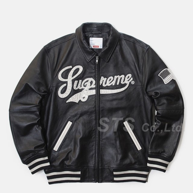 Supreme - Uptown Studded Leather Varsity Jacket