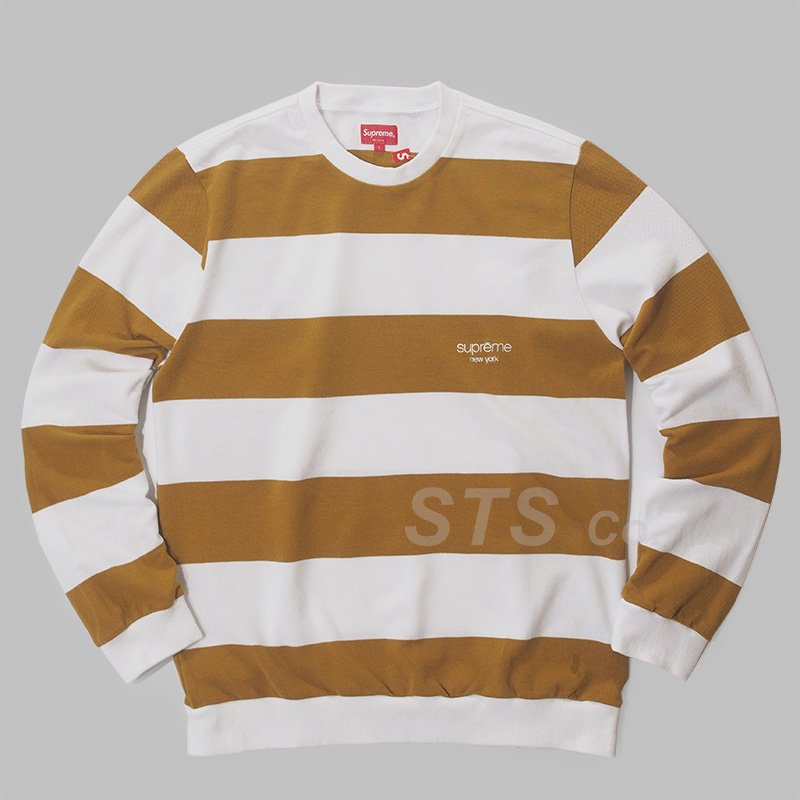 Supreme - Striped Pique Crewneck - UG.SHAFT