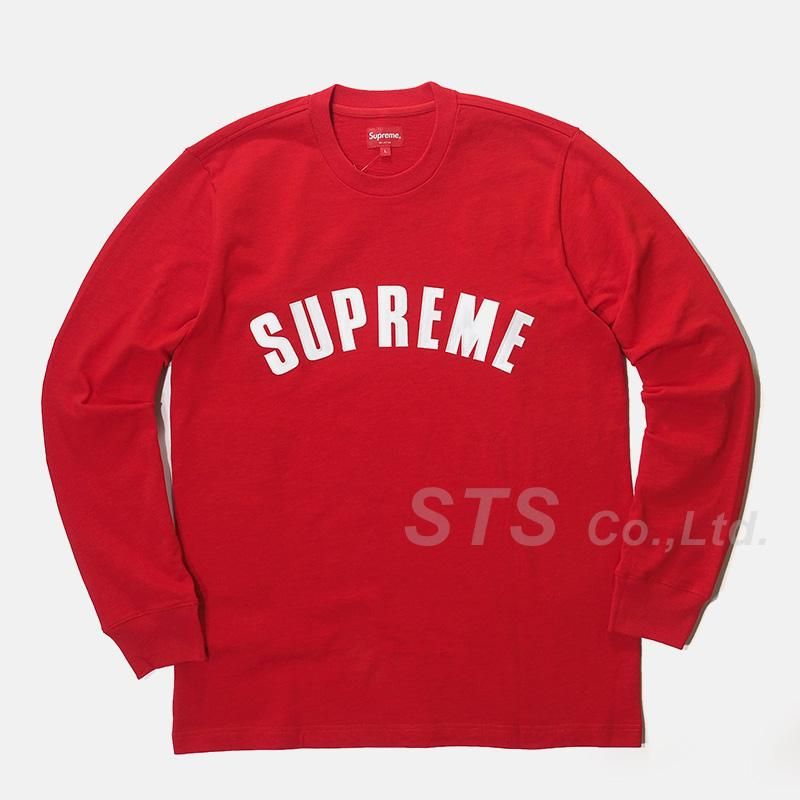 17FW supreme Arc Logo L/S Thermal レッド M-