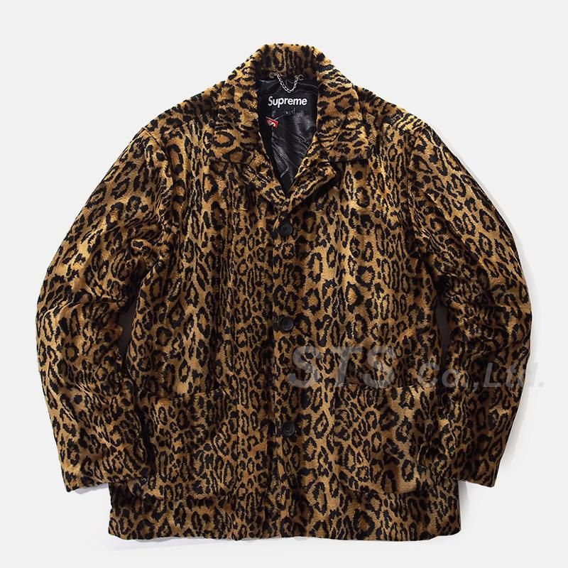 16SS SUPREME Leopard Faux Fur Coat Sジャケット/アウター