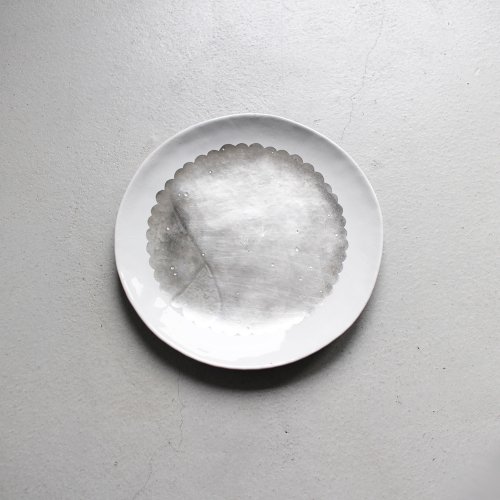 7寸皿 / 銀彩・White