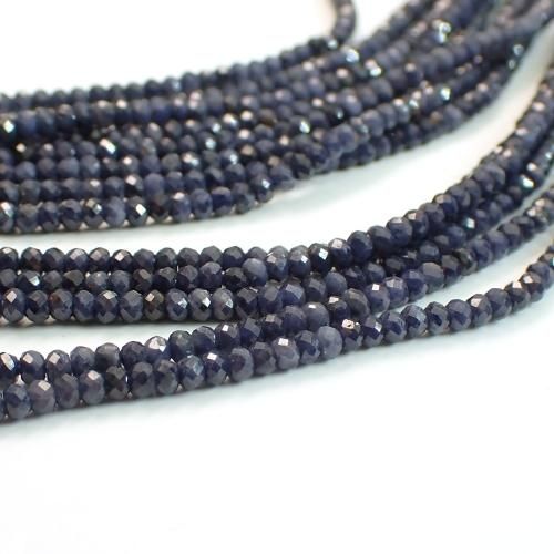 サファイアAAaボタンカット ビーズ1.5×2mm 1/4連・一連