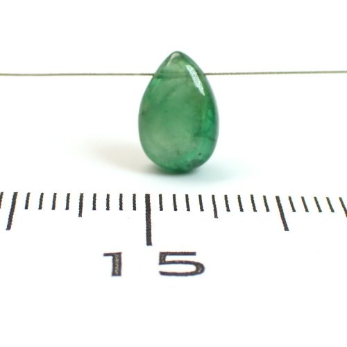 一点物 宝石質エメラルドＡＡＡ平ドロップ（ペアシェイプ） ビーズNO.10　6.8×9.9×4.6ｍｍ 2.32ｃｔ -  天然石ビーズの卸は石の蔵へ｜浄化セット、ブレスレットも