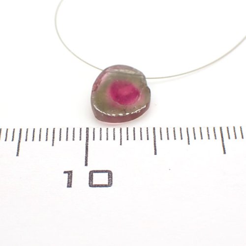 一点物 宝石質ウォーターメロントルマリンＡＡＡスライスNO.1 ビーズ 9.5×11.7×2.7ｍｍ 2.93ｃｔ -  天然石ビーズの卸は石の蔵へ｜浄化セット、ブレスレットも