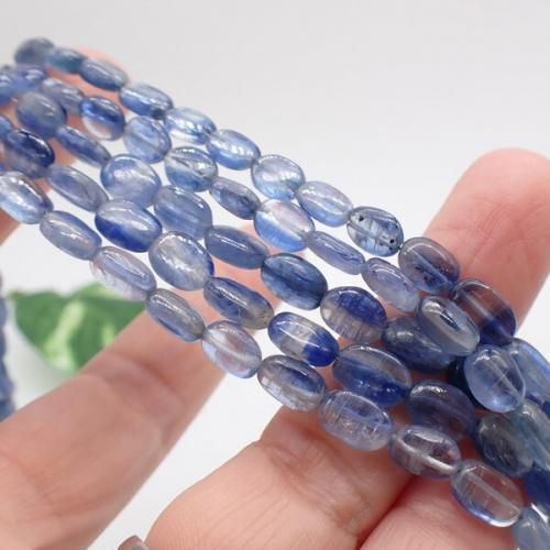 カイヤナイトAAAオーバル ビーズ 6ー7×4.5ー5.5mm 半連（約