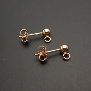 14KGF（ゴールドフィルド）ピアスポスト（スタッドピアス）3mm