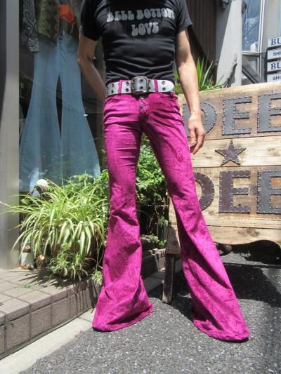 Dee Dee ベルボトム　ワインレッドベロア生地 マグナムベルボトム 渋谷 DEE☆DEE オリジナルベルボトム専門店 フレアー ベロア