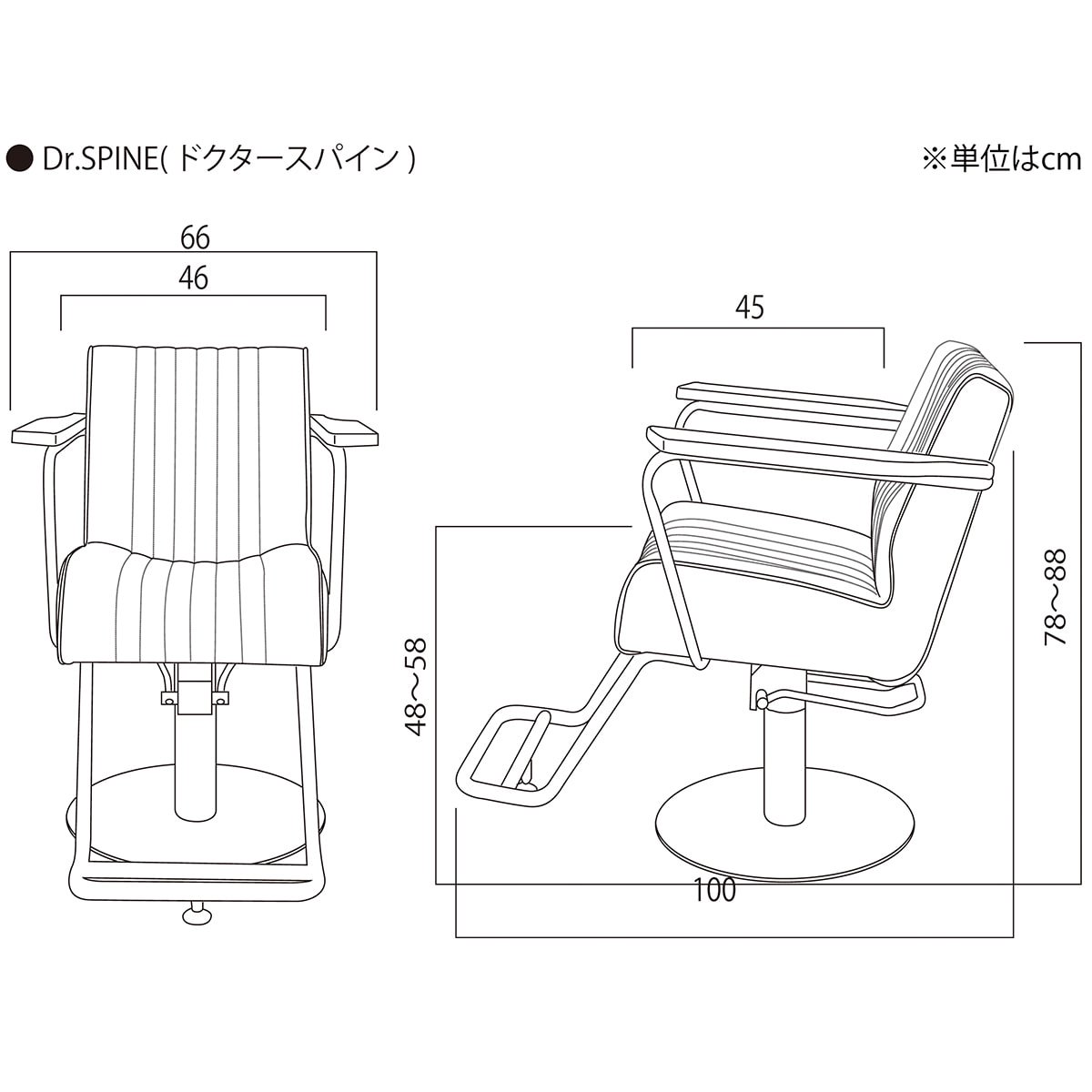 新品】ビューティガレージ 『スタイリングチェア Dr.SPINE (スパイン) 』☆選べる3色＆ベース８タイプ！