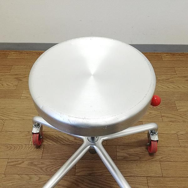 タカラベルモント アルミ Dスツール 赤キャスター タカラベルモント アルミ Dスツール 赤キャスター 中古】タカラ