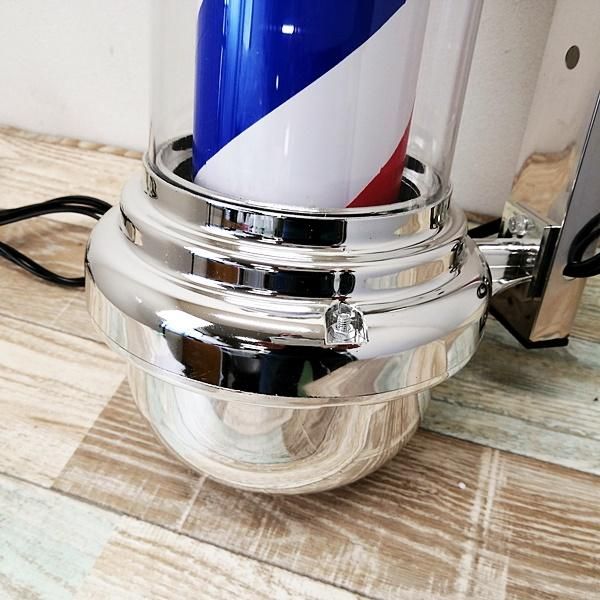 新品　壁付け　サインポール 新古品】 『壁付けサインポール/丸電球付（クローム）』☆未使用