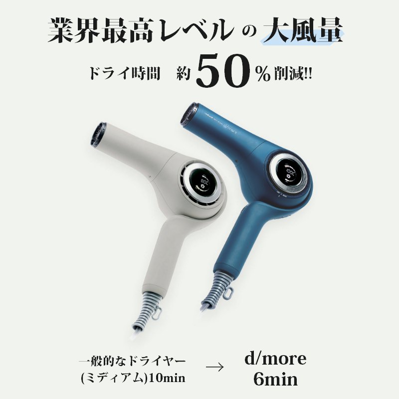 26m3分マイナスイオンradiant hair dryer d/more BD-101W