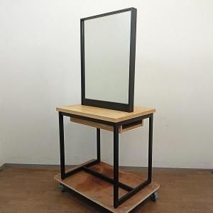 【中古•引取限定•千葉】美容室両面鏡セット面 木製アンティーク 1台 その2 中古•引取限定•千葉】美容室両面鏡セット面 木製アンティーク 1台 その