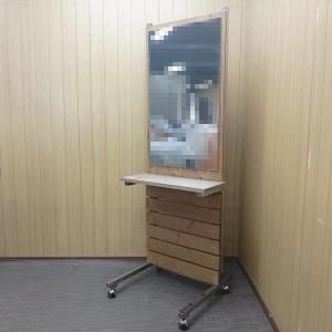 中古】 IKEA『STAVE 22509大型壁付けミラー/ブラック』 ☆KD221222