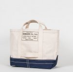Workers K&T H MFG Co“Tool Bag, Bottom Color, Ecru Navy, MEDIUM-SHORT”