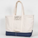 Workers K&T H MFG Co“Tool Bag, Bottom Color, Ecru Navy, LARGE-LONG”