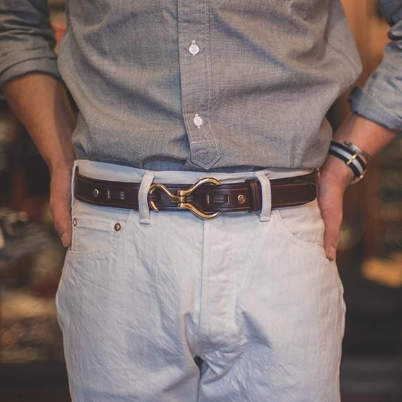 【極美品】高級馬毛ドレスベルト　Horse Hair Belt　USA製/正規品 ホースヘアー レザーベルト（ブラウン）/Horse Hair Leather