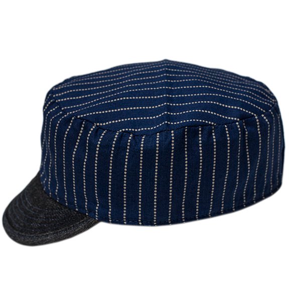 SFV MERCANTILE CO. “BOILER CAP IN JAPANESE INDIGO WABASH STRIPE