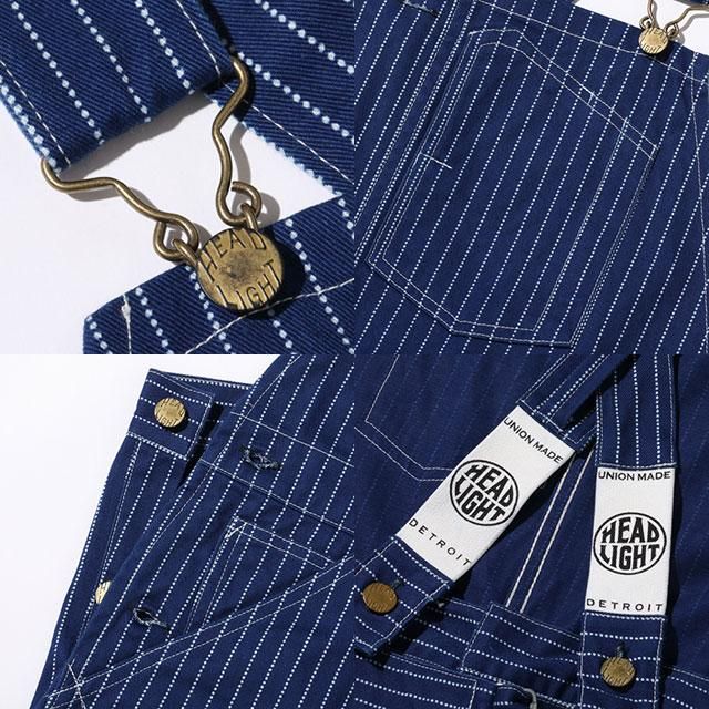 HEAD LIGHT オーバーオール\"9oz.WABASH STRIPE HEAD LIGHT(ヘッドライト) オーバーオール 9oz.WABASH STRIPE