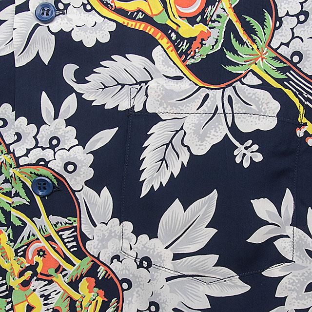 新品　サンサーフ　アロハシャツ　UKULELE MELODY　長袖　ネイビー　M SUN SURF[サンサーフ] 長袖アロハシャツ SS28019 UKULELE MELODY