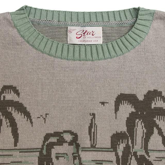 【美品】STAR OF HOLLYWOOD　ジャガード ニット シャツ【L】 STAR OF HOLLYWOOD スターオブハリウッド ジャガードニット