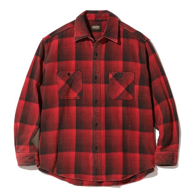 袖丈61cmサブカルチャー SC OMBRE CHECK SHIRT RED サイズ1