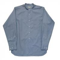 Workers "Band Collar Shirt, Poplin, Blue Grey"