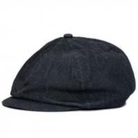 SUGAR CANE "10oz. DENIM APPLEJACK CAP, BLACK"