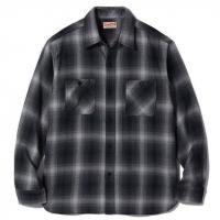 SUGAR CANE "TWILL CHECK L/ S WORK SHIRT, Black/ Gray"