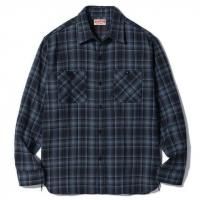 SUGAR CANE "TWILL CHECK L/ S WORK SHIRT, Black/ Blue"