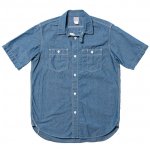 Workers K&T H MFG CoShort Sleeve Work, Blue Chambray