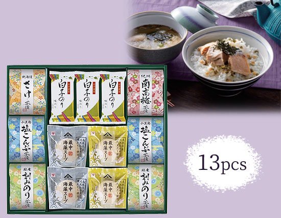 千代紙みたいなパッケージ入 海苔のおいしいお茶漬けギフトセット（13pcs） - 内祝いに送料無料ギフトOtoya